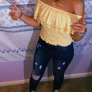 Yellow Scrunch Top
